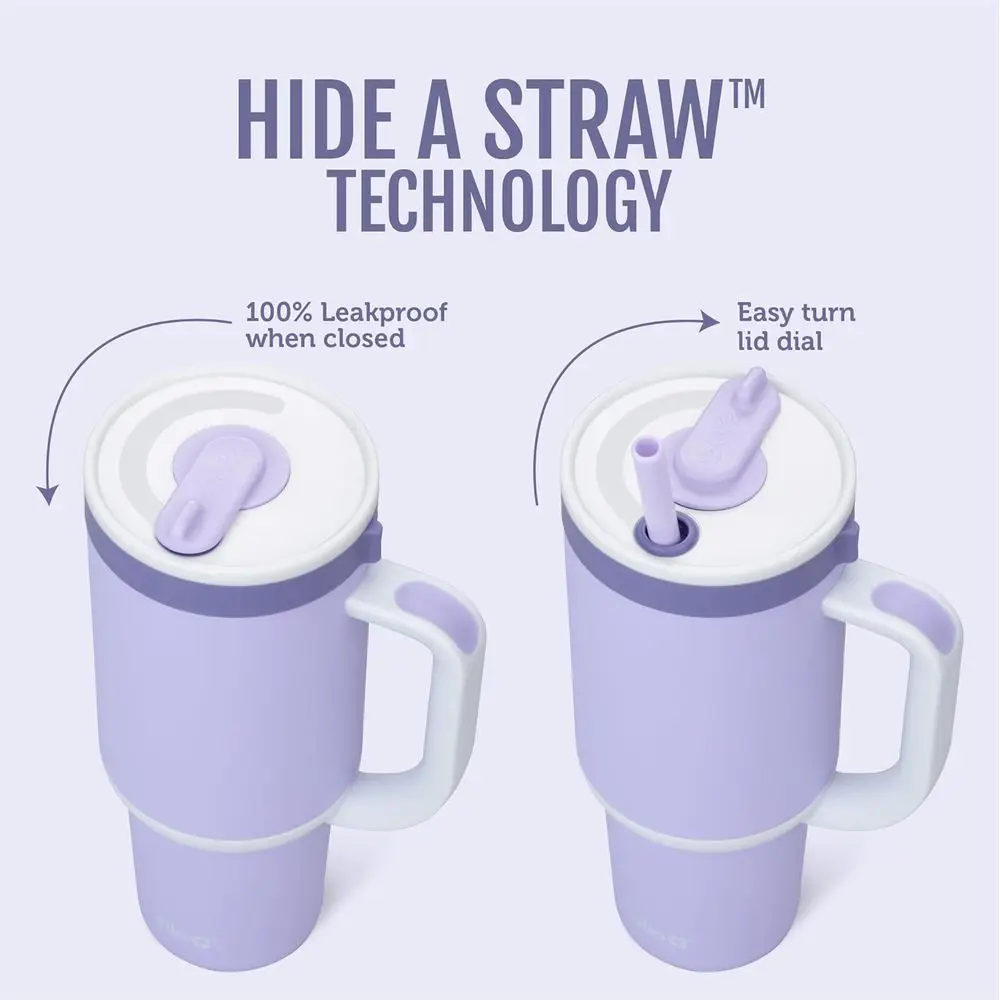 30 oz Tumbler with Handle & Retracting Straw | Reusable Insulated Stainless Steel Cup | Keeps Cold or Hot for 24 Hours | Cup Hol - Image 2