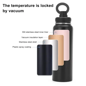 Water Bottle Stainless Steel Sports Water Bottle with Magnetic Phone Holder Bouncing Double Wall Vacuum Insulation Water Cup