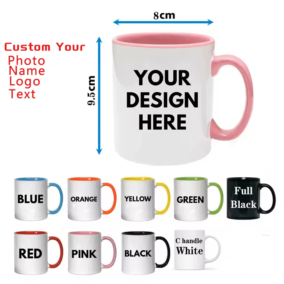 DIY Your Photo Mug, Custom Name Logo Text Cup,Customize Coffee Mugs, Tea Cups, Mothers Fathers day, Christmas New Year Best Gift