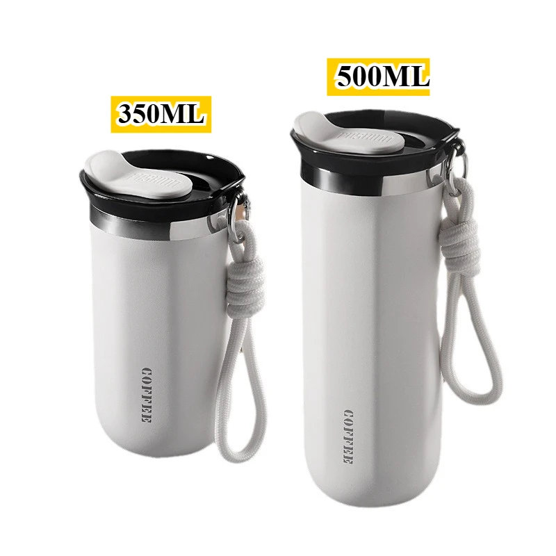 350/500ML Stainless Steel Coffee Mug Insulated Water Cup Portable Double Wall Vacuum Flask Leak-Proof with Lid Travel Coffee Cup - Image 4