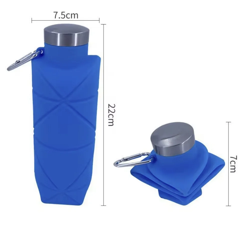 700ML Collapsible Water Bottle Leakproof Valve Reusable Silicone Foldable Travel Water Bottle for Gym Camping Hiking Travel - Image 2