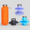 700ML Collapsible Water Bottle Leakproof Valve Reusable Silicone Foldable Travel Water Bottle for Gym Camping Hiking Travel