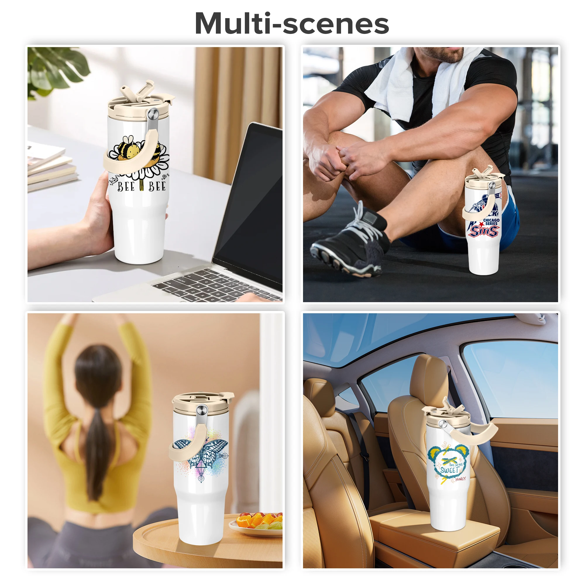 Sublimation Tumblers,30 OZ Stainless Steel Sublimation Cup 12 Pack, Leak Proof Travel Mug Cup,For Tumbler Press Machine,Outdoor - Image 6