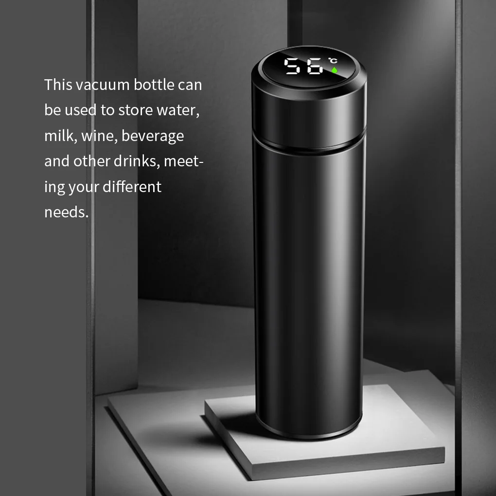 500ml Smart Insulation Cup Vacuum Bottle Thermos 304 Stainless Steel Minimalist Water Bottle LCD Digital Screen Portable Cup - Image 3