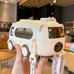 17oz Pastel Straw Tumbler - Leakproof Student Water Bottle with Strap, Cute Macaron Color Anti-Slip Cup for School Bus Travel