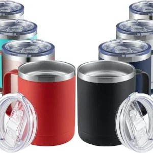 12oz Insulated Stainless Steel Travel Mug with Lid, 8-Pack Mix Colors for Hot & Cold Drinks