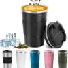 Insulated Stainless Steel Coffee Tumbler, Spill-Proof & Portable for Hot/Cold Drinks, 12 OZ Black