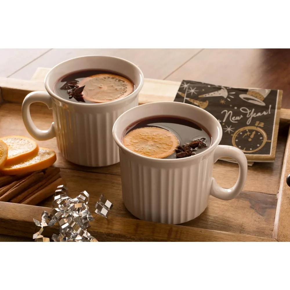 2-Pack 20oz Ceramic Meal Mugs with BPA-Free Vented Lids, French White - Image 3