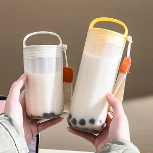 350/550ML Transparent Plastic Water Cup Heat-Resistant Tumbler With Handle Sport Portable Leak Proof Cold And Hot Water Bottle