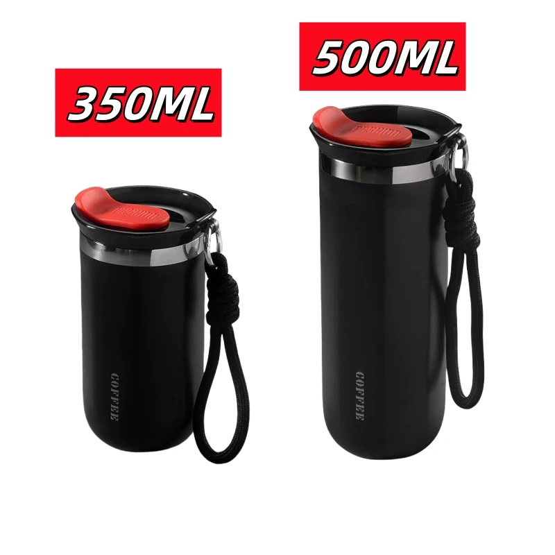 350/500ML Stainless Steel Coffee Mug Insulated Water Cup Portable Double Wall Vacuum Flask Leak-Proof with Lid Travel Coffee Cup - Image 3
