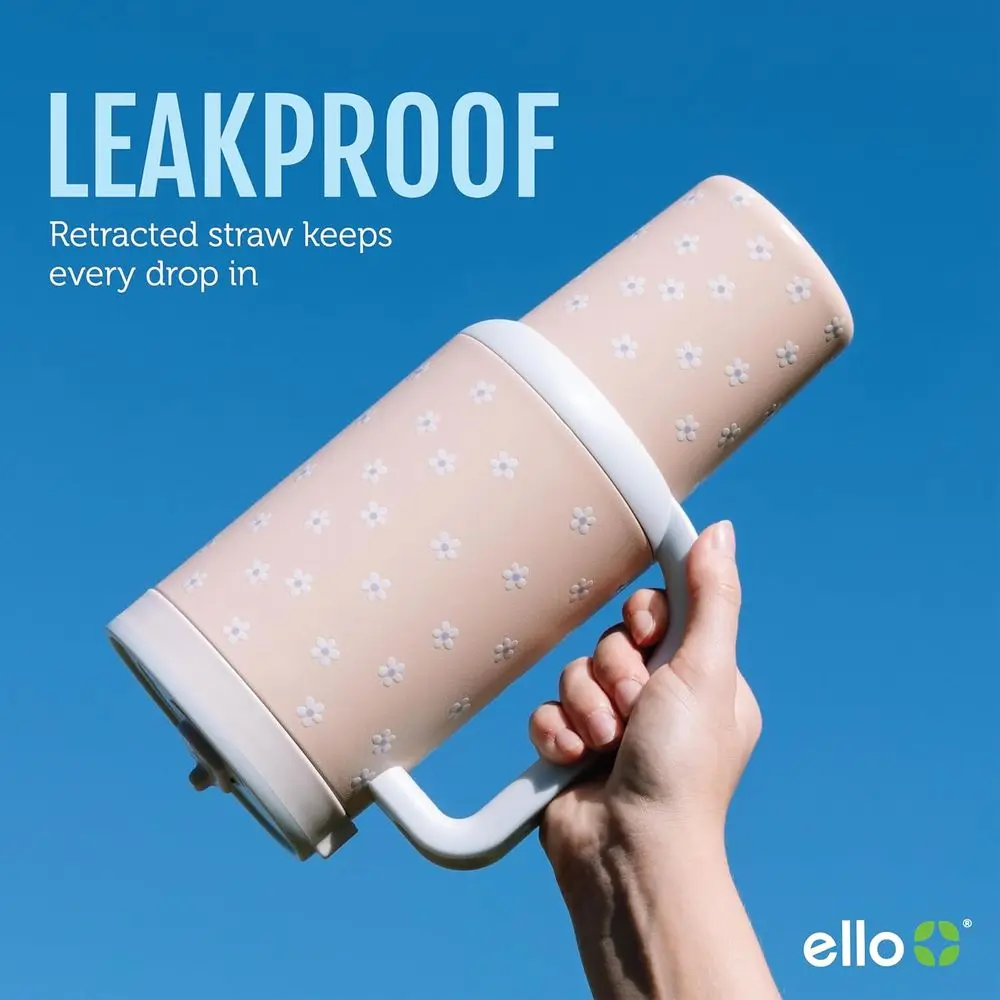 30 oz Tumbler with Handle & Retracting Straw | Reusable Insulated Stainless Steel Cup | Keeps Cold or Hot for 24 Hours | Cup Hol - Image 3