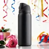 Owalaa black insulated stainless steel water bottle with straw,32oz,suitable for office workers,students,travel