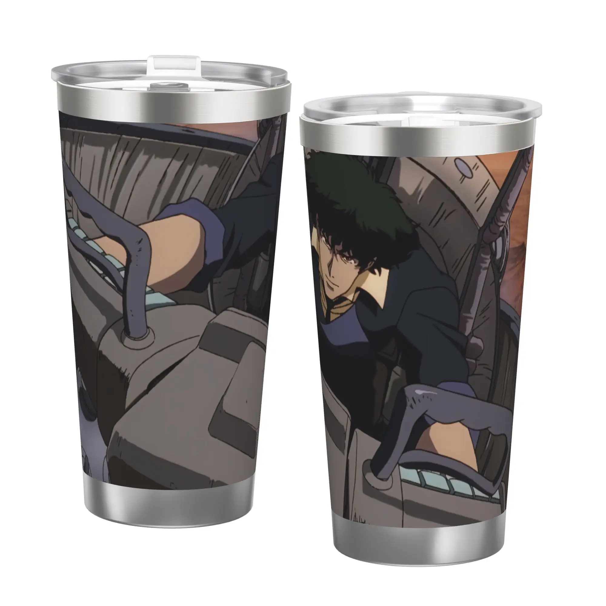 Stainless 6.7in High 20oz Anime Insulated Cup, Cowboy Bebop Water Bottle Stainless Double Wall Insulated Bottles with Straw - Image 2