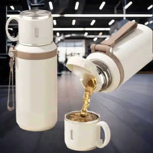 600ml Stainless Steel Coffee Cup Travel Thermal Mug Leak-Proof Thermos Bottle Tea Coffee Mug Office Business Style Thermos