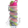 Silicone Collapsible Folding Sports Water Bottles Kids Adults Expandable Design Outdoor Travel Lulu bottle Tea infuser Termos