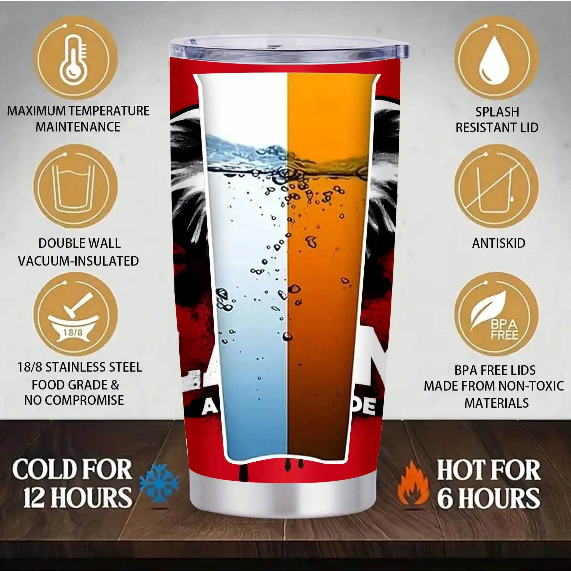 20 oz stainless cup, Tumblers with lids and straws, Fits most car cup holders for travel convenience, Cups - Image 5