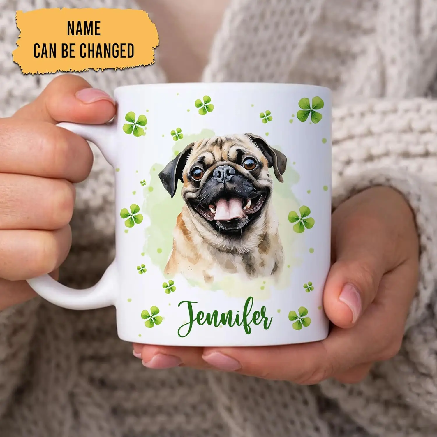 Personalized Gifts Boxer Lover - With Lucky Four Leaf Clover Custom Ceramic Coffee Mug Cup 11oz 15oz - Cute Dog Lover For Women - Image 2