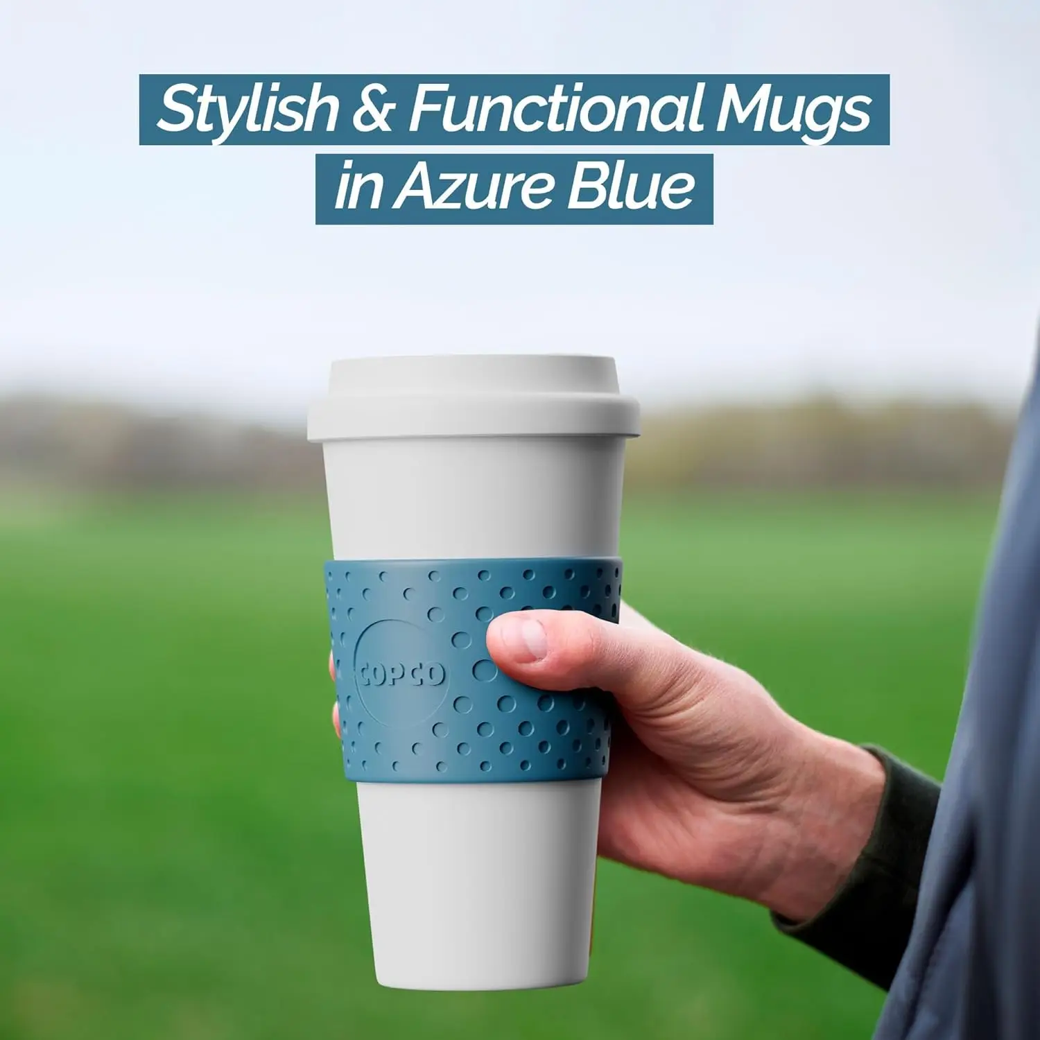 16 oz Insulated Travel Mug, Leak-Proof BPA-Free Coffee Tumbler for Hot & Cold Drinks, Cup Holder Friendly in Blue - Image 4