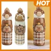 520ml Capybara Anime Kids Mug with Lid & Silicone Straw Kawaii Sports Water Bottle Vacuum Insulated Tumbler for Children