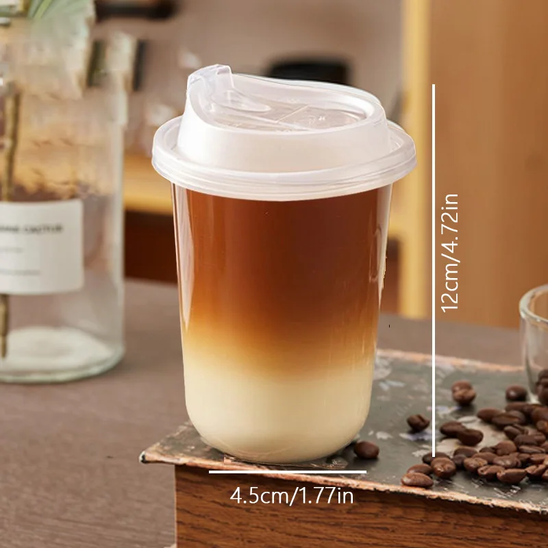 20pcs Disposable Thick Food-Grade PET Cups with Direct-Drink Lids Leak-Proof Heat-Resistant for Coffee Bubble Tea - Image 5