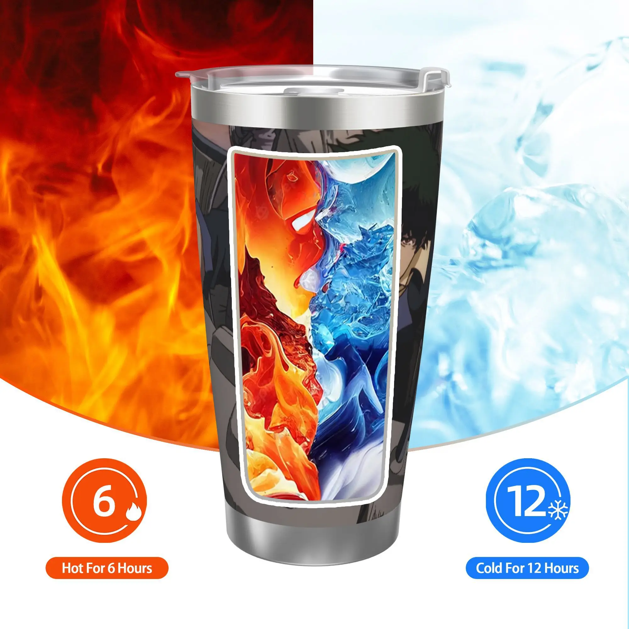 Stainless 6.7in High 20oz Anime Insulated Cup, Cowboy Bebop Water Bottle Stainless Double Wall Insulated Bottles with Straw - Image 6