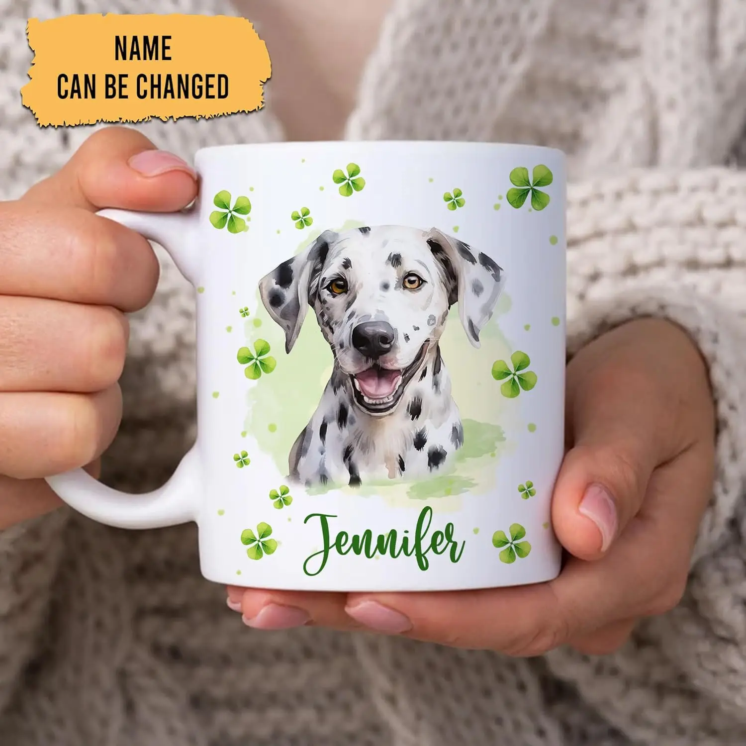 Personalized Gifts Boxer Lover - With Lucky Four Leaf Clover Custom Ceramic Coffee Mug Cup 11oz 15oz - Cute Dog Lover For Women - Image 3
