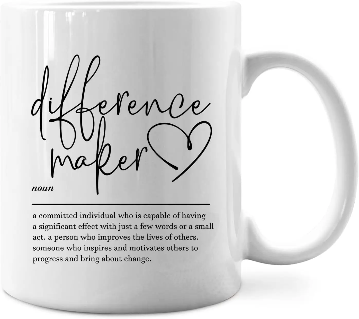 Inspirational – ‘Definition of a Difference Maker’ Design, Perfect Gift for Motivators and Changemakers, Stylish and Heartfelt