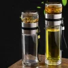 350/500ML Glass Tea Brewing Double-layer Separation Tea Water Cup with Portable Handle Leak proof Travel Cup Does Not ContainBPA
