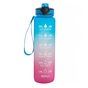 Water Bottle with Silicon Straw Fitness Cycling Running Drink Cup 32oz Adults Toddlers Household Personal Gifts