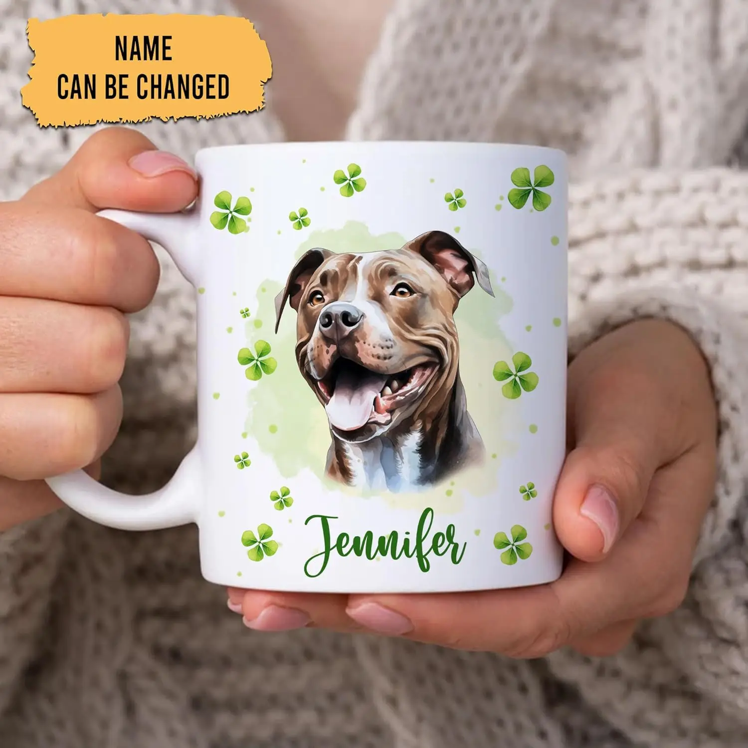 Personalized Gifts Boxer Lover - With Lucky Four Leaf Clover Custom Ceramic Coffee Mug Cup 11oz 15oz - Cute Dog Lover For Women - Image 6