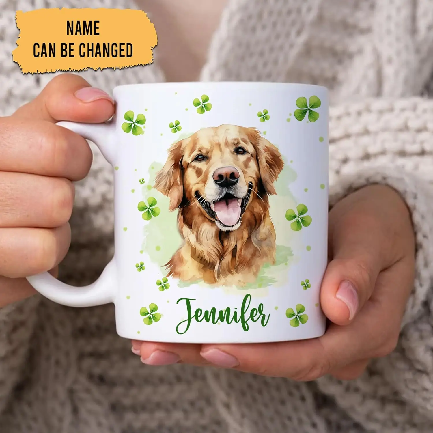 Personalized Gifts Boxer Lover - With Lucky Four Leaf Clover Custom Ceramic Coffee Mug Cup 11oz 15oz - Cute Dog Lover For Women - Image 4