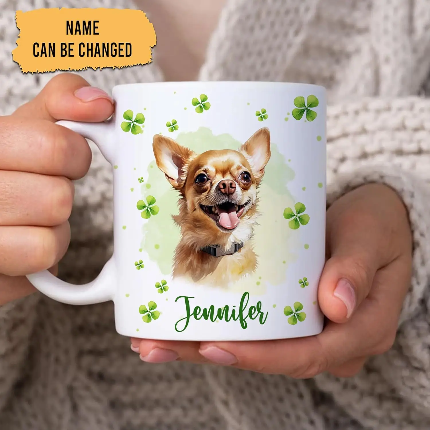 Personalized Gifts Boxer Lover - With Lucky Four Leaf Clover Custom Ceramic Coffee Mug Cup 11oz 15oz - Cute Dog Lover For Women - Image 5
