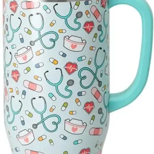 40oz Insulated Tumbler with Handle and Straw, Keeps Drinks Cold 24h/Hot 9h, Dishwasher Safe, Lightweight for Travel