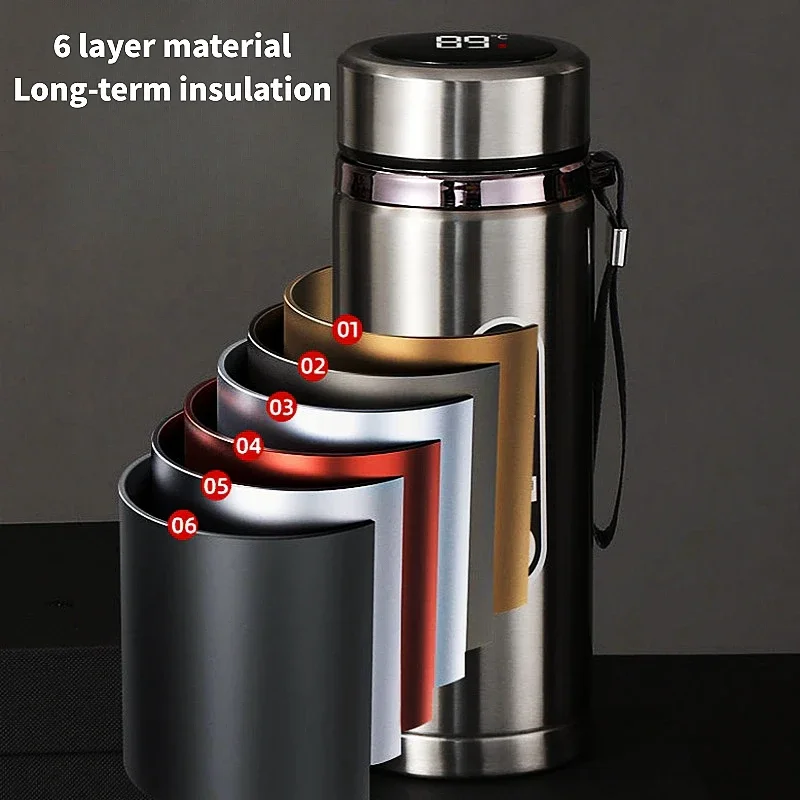 500ML-1Liter Stainless Steel Thermos Bottle with LED Temperature Display Sus304 Tea Water Bottle Vacuum Flask Portable Cups - Image 4