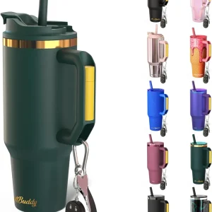 40 oz Stainless Steel Vacuum Insulated Tumbler with Lid and Straw, Travel Mug for Hot and Cold Drinks, Cup Holder Friendly