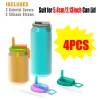 Travel Soda Lid Soda Lid Cover Reusable Silicone Soda Lids with Straws Cans for Picnics