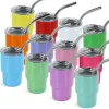 3 oz Mini Tumbler Shot Glass with Straw and Lid, 12 Pcs Sublimation Stainless Steel for Wedding Party Cocktail Bar