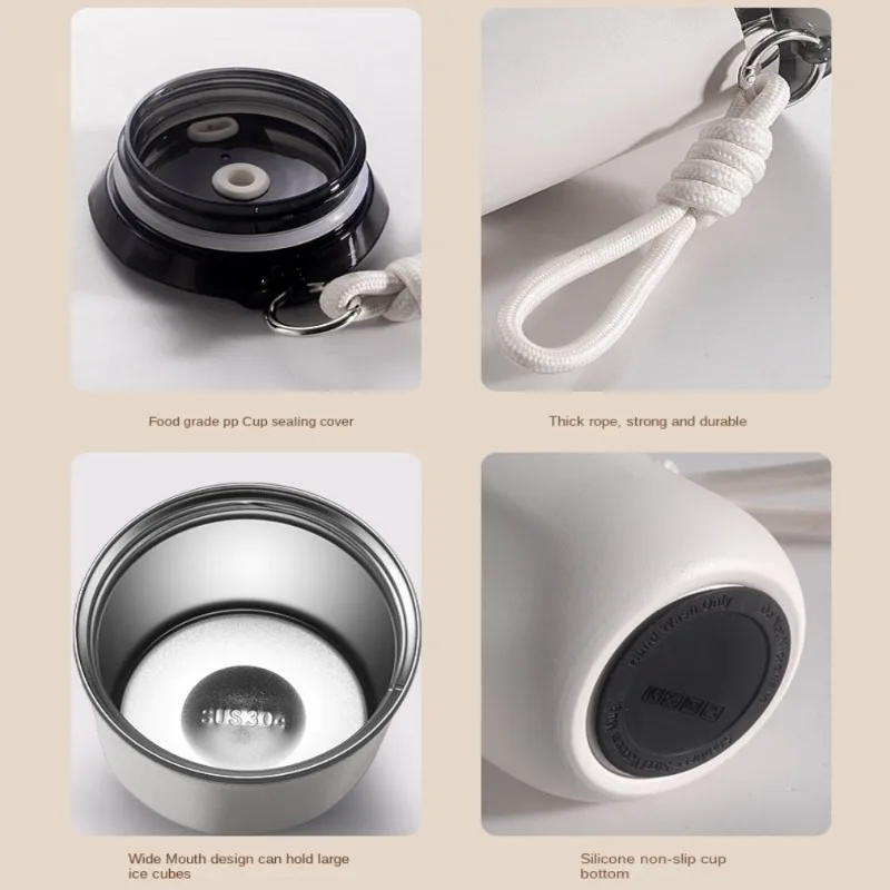 350/500ML Stainless Steel Coffee Mug Insulated Water Cup Portable Double Wall Vacuum Flask Leak-Proof with Lid Travel Coffee Cup - Image 2