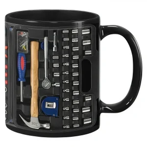 Ceramic Mechanic Toolbox Mug 325ml 11oz Wrench Pattern Mechanic's Coffee Cup 2D Tool Pattern Design Water Cup Gifts for Man