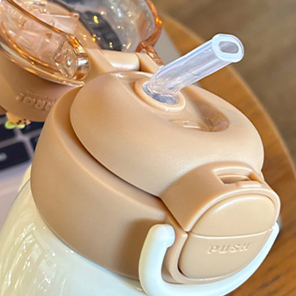 Cute Capybara 520ml Kawaii Sports Water Bottle with Lid & Silicone Straw Water Bottle Cute Girl Milk Bottle For Boys Girls Gifts - Image 5