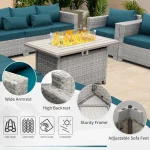 6ixens Haven™ 6-Piece Outdoor Patio Conversation Set with Fire Pit Table