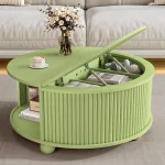Modern Sage Green Lift-Top Coffee Table with Hidden Storage
