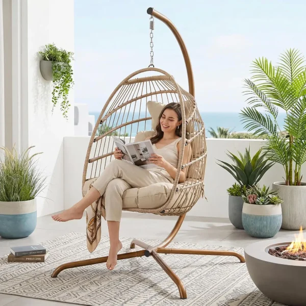 Monaco™ Luxury Hanging Egg Chair with Stand